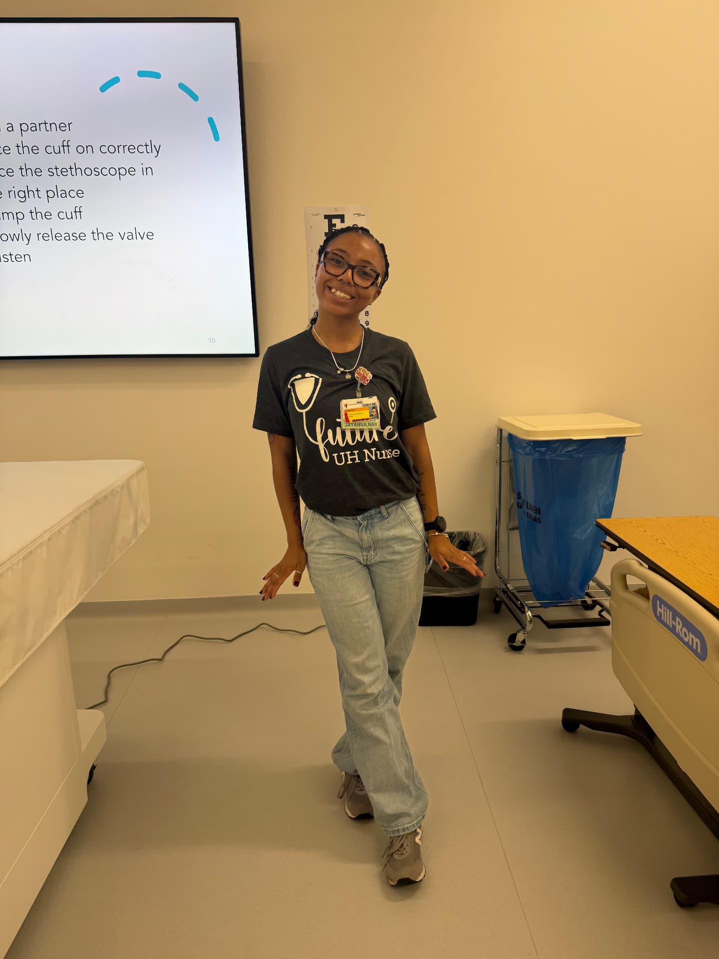 Jayanna, founder of PassWithPurpose, in a nursing skills lab